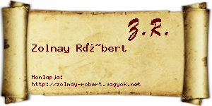 Zolnay Róbert névjegykártya